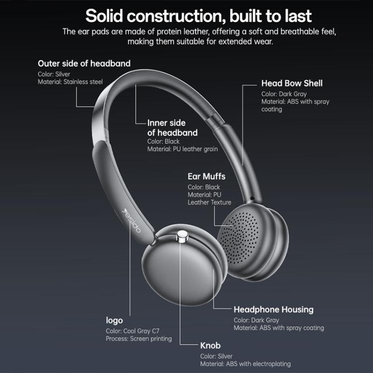 Yesido EP13 Dual-Mode Noise Reduction Mini Over-Ear Wireless Headphones, EP13