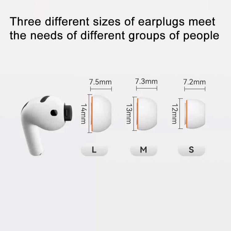 XDcase 3 Pairs Replacement Silicone Sponge Ear Tips, S/M/L Size, For AirPods Pro 3, 3 Pairs S/M/L Size