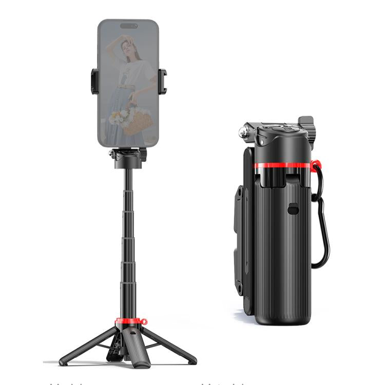 F07 410mm Mini Portable Wireless Remote Control Quadrapod Selfie Stick, No Fill Light, with 1pc D9 Fill Light, with 2pcs D9 Fill Lights