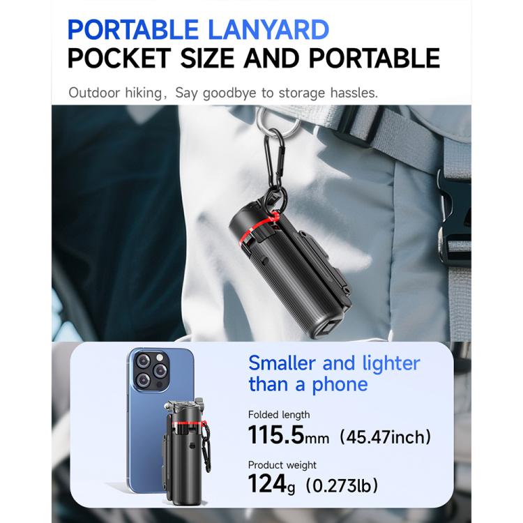 F07 410mm Mini Portable Wireless Remote Control Quadrapod Selfie Stick, No Fill Light, with 1pc D9 Fill Light, with 2pcs D9 Fill Lights