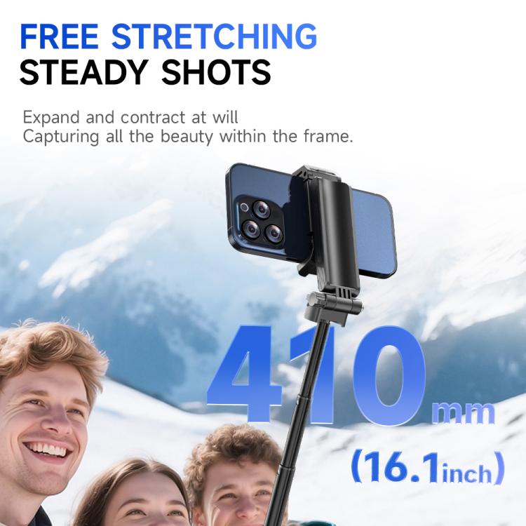 F07 410mm Mini Portable Wireless Remote Control Quadrapod Selfie Stick, No Fill Light, with 1pc D9 Fill Light, with 2pcs D9 Fill Lights