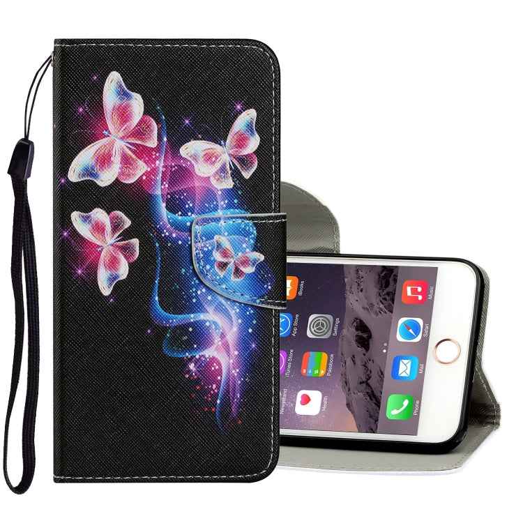 Coloured Drawing Pattern Horizontal Flip PU Leather Case with Holder & Card Slots & Wallet & Lanyard, For iPhone 6 & 6s, For iPhone 6 Plus & 6s Plus, For iPhone 8 Plus & 7 Plus