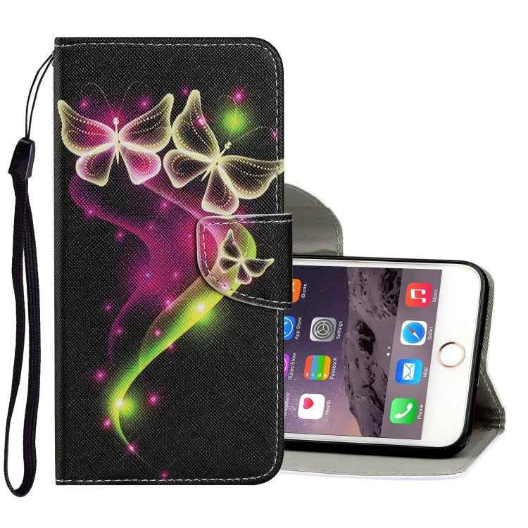 Coloured Drawing Pattern Horizontal Flip PU Leather Case with Holder & Card Slots & Wallet & Lanyard, For iPhone 6 & 6s, For iPhone 6 Plus & 6s Plus, For iPhone 8 Plus & 7 Plus