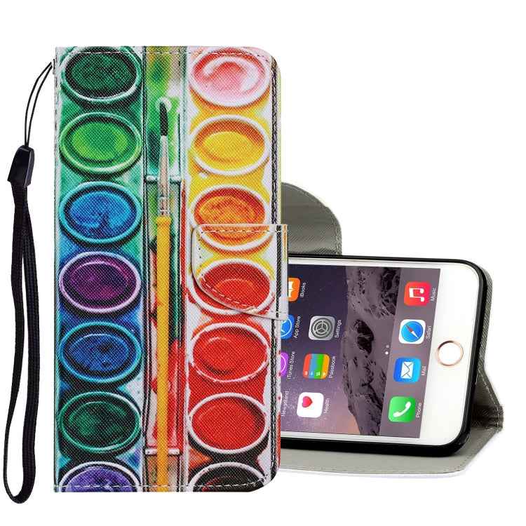 Coloured Drawing Pattern Horizontal Flip PU Leather Case with Holder & Card Slots & Wallet & Lanyard, For iPhone 6 & 6s, For iPhone 6 Plus & 6s Plus, For iPhone 8 Plus & 7 Plus