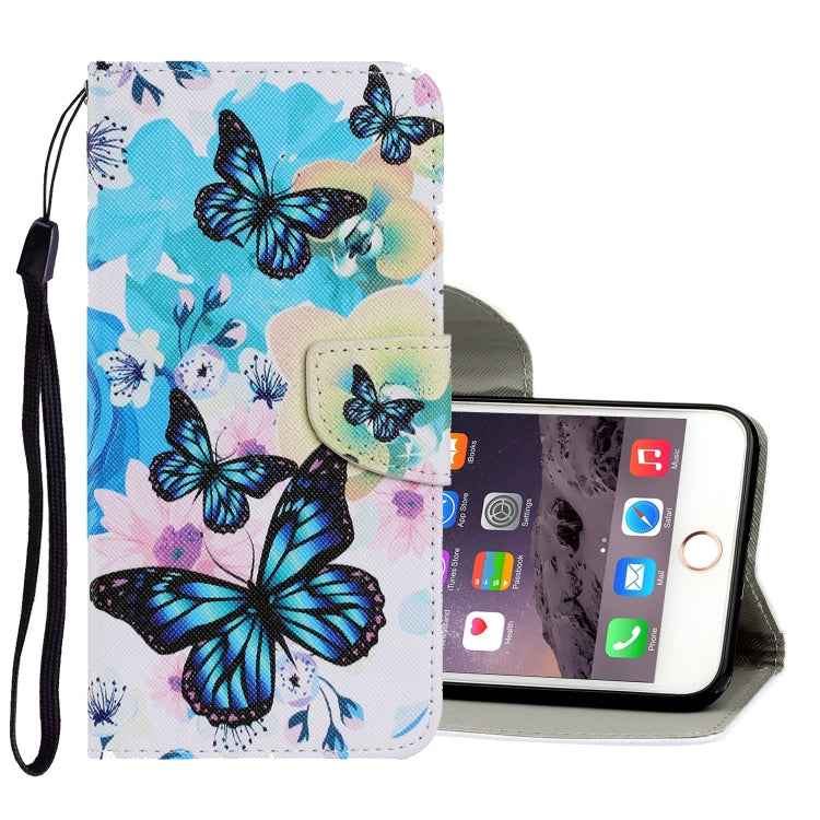 Coloured Drawing Pattern Horizontal Flip PU Leather Case with Holder & Card Slots & Wallet & Lanyard, For iPhone 6 & 6s, For iPhone 6 Plus & 6s Plus, For iPhone 8 Plus & 7 Plus