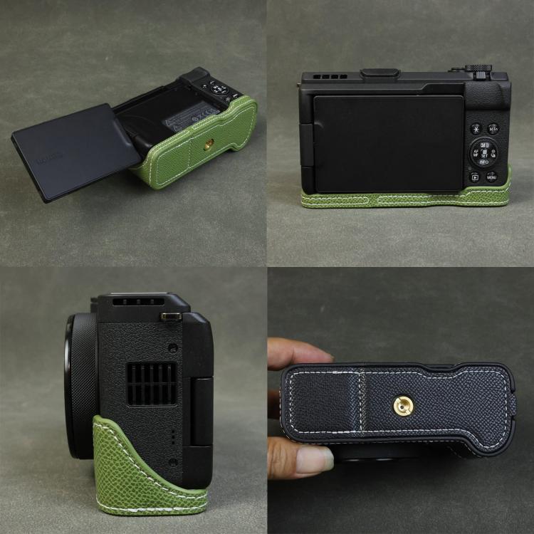 Palm Texture Vegan Leather Camera Half Case Base, For Canon PowerShot V1