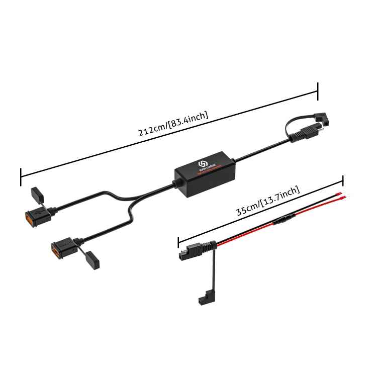 WUPP CS-1186A1 Motorcycle SAE Dual USB Fast Charging Charger