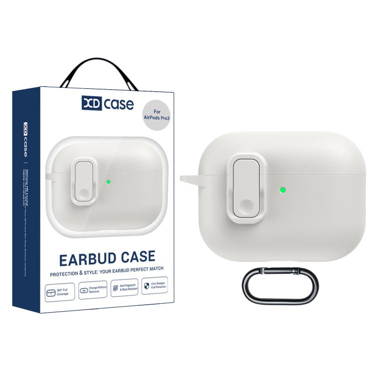 XDcase Faux Leather Texture Security Lock TPU Earbud Case, For AirPods Pro 3, For AirPods 4, For AirPods Pro 2 / 1