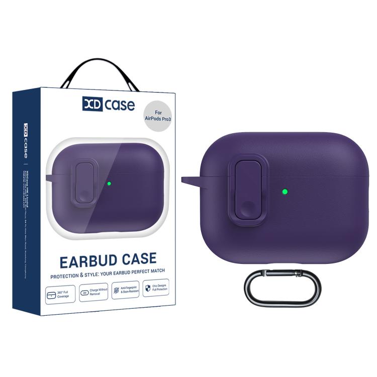 XDcase Faux Leather Texture Security Lock TPU Earbud Case, For AirPods Pro 3, For AirPods 4, For AirPods Pro 2 / 1
