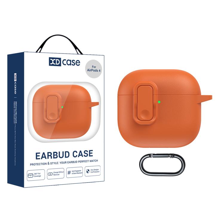 XDcase Faux Leather Texture Security Lock TPU Earbud Case, For AirPods Pro 3, For AirPods 4, For AirPods Pro 2 / 1