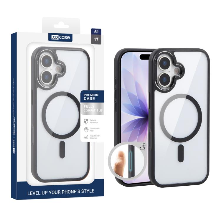 XDcase JINDUN Clear Cover Independent Metal Button Magnetic Phone Case, For iPhone 17 Pro Max, For iPhone 17 Pro, For iPhone 17