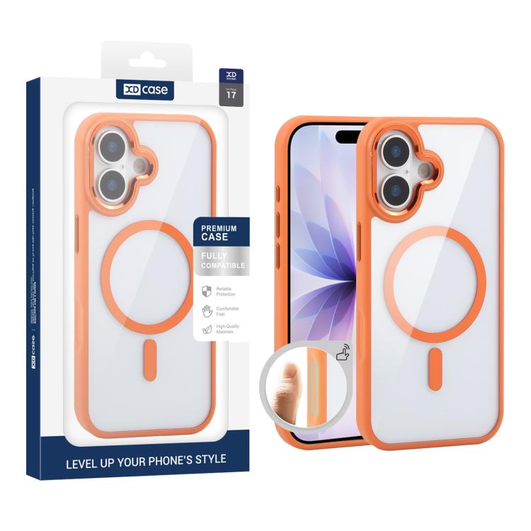 XDcase JINDUN Clear Cover Independent Metal Button Magnetic Phone Case, For iPhone 17 Pro Max, For iPhone 17 Pro, For iPhone 17
