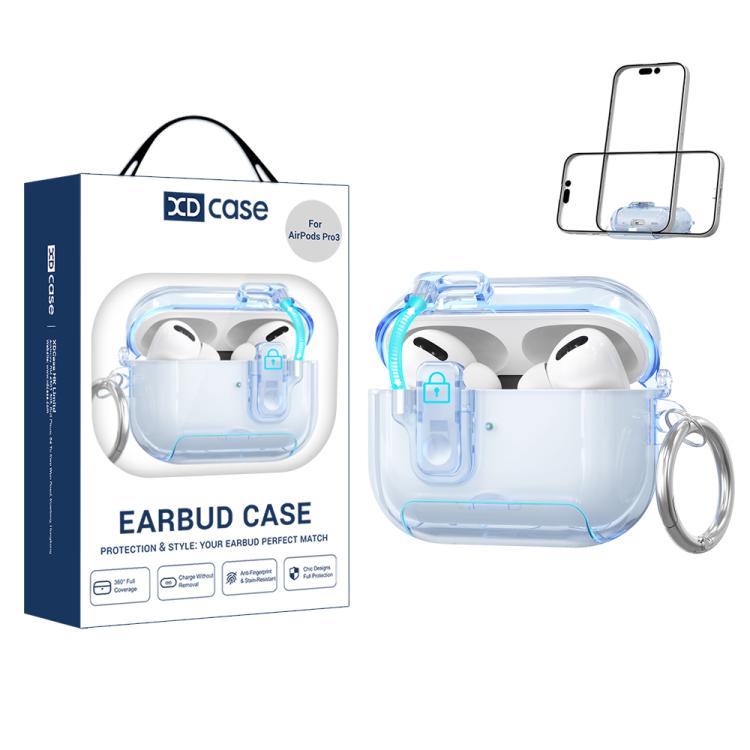 XDcase Clear TPU Auto Pop-Up Earbud Case with Holder, For AirPods Pro 3, For AirPods 4, For AirPods Pro 2