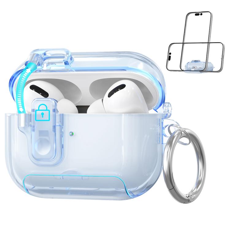 XDcase Clear TPU Auto Pop-Up Earbud Case with Holder, For AirPods Pro 3, For AirPods 4, For AirPods Pro 2