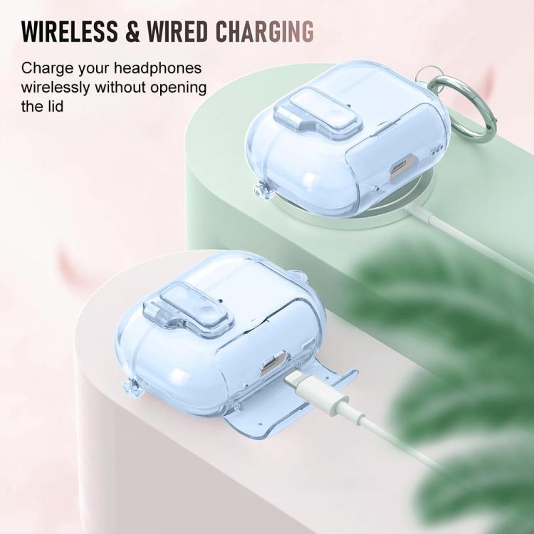 XDcase Clear TPU Auto Pop-Up Earbud Case with Holder, For AirPods Pro 3, For AirPods 4, For AirPods Pro 2