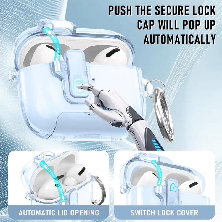 XDcase Clear TPU Auto Pop-Up Earbud Case with Holder, For AirPods Pro 3, For AirPods 4, For AirPods Pro 2