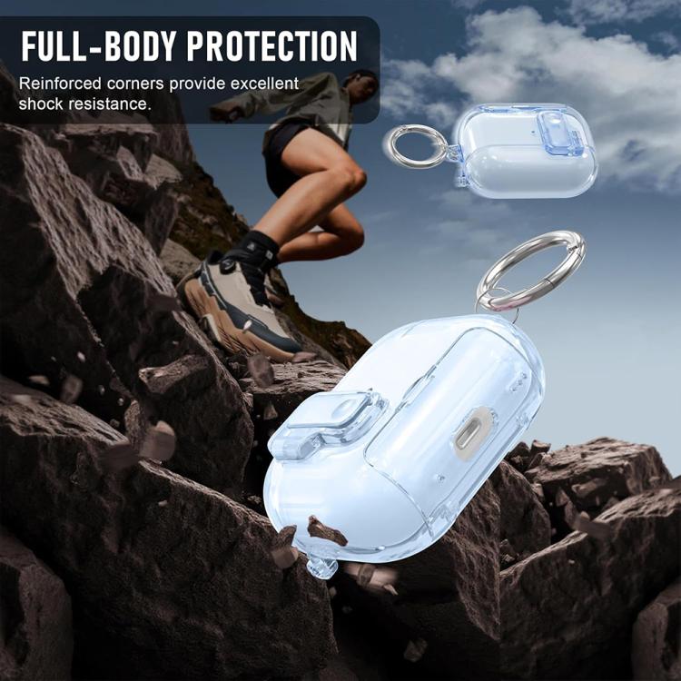 XDcase Clear TPU Auto Pop-Up Earbud Case with Holder, For AirPods Pro 3, For AirPods 4, For AirPods Pro 2