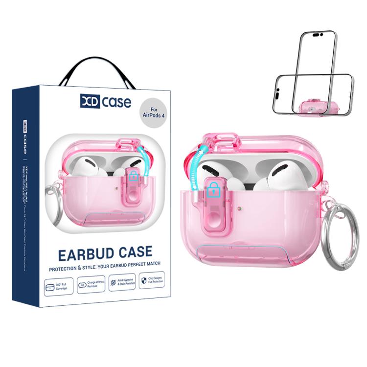 XDcase Clear TPU Auto Pop-Up Earbud Case with Holder, For AirPods Pro 3, For AirPods 4, For AirPods Pro 2