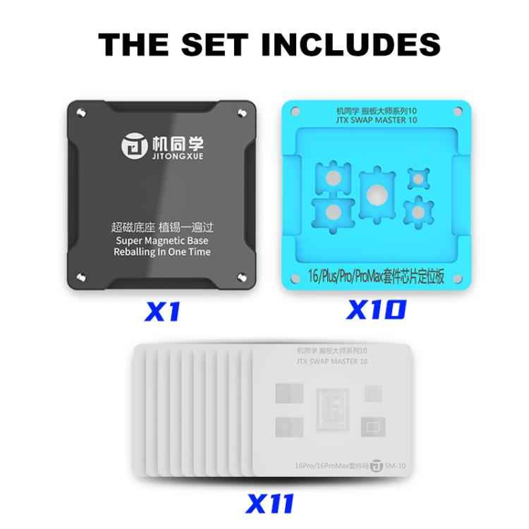 JTX SM Series Swap Board Chips BGA Reballing Stencil Platform Set for iPhone 8-16 Pro Max, JTX SM Series