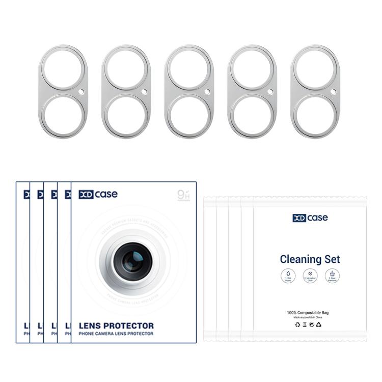 XDcase 5pcs Titanium Alloy Hollow Camera Lens Protector, For iPhone 17