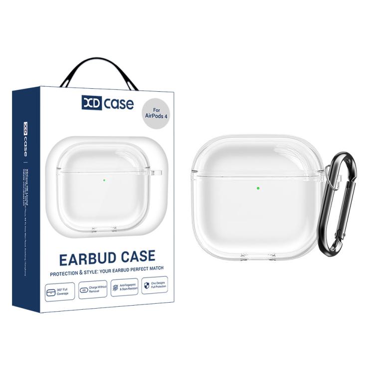 XDcase Transparent TPU Earbud Protective Case with Carabiner, For AirPods Pro 3, For AirPods 4, For AirPods Pro 2 / 1
