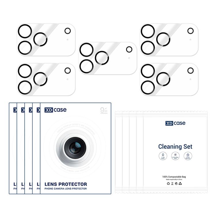 XDcase 5pcs Silkscreen Integrated Tempered Glass Back Camera Film, For iPhone 17 Pro Max, For iPhone 17 Pro, For iPhone 17, For iPhone Air