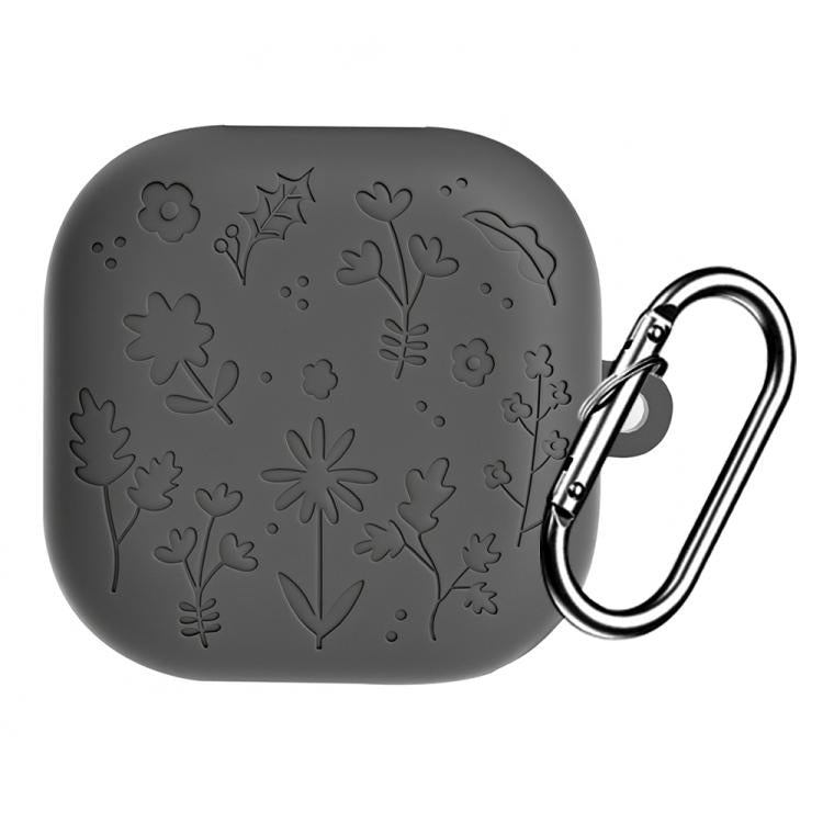 XDcase Floral Embossing Silicone Earbuds Case with Hook, For Samsung Galaxy Buds4 / 4 Pro