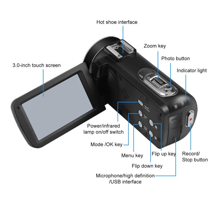 5600PX Zoomable 4K Digital Video Camera, With Microphone