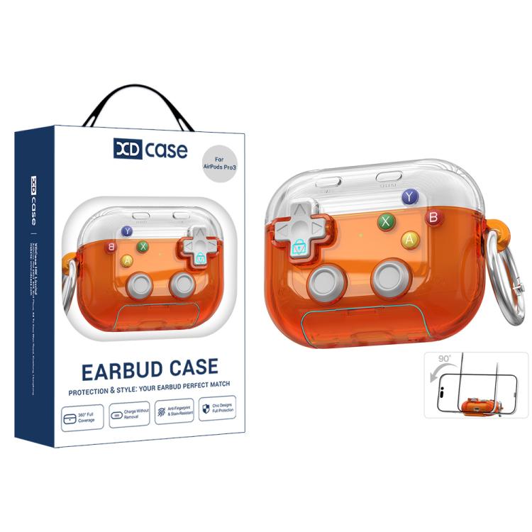 XDcase Transparent Retro Game Console Design Earbuds Case with Holder & Stress Relief Button, For AirPods Pro 3, For AirPods 4, For AirPods Pro 2 / 1