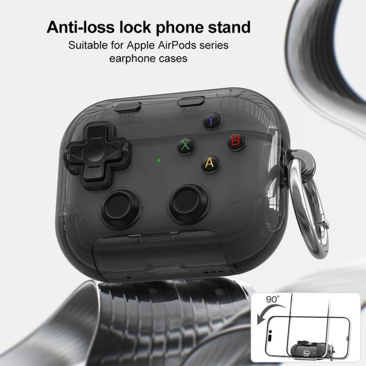 XDcase Transparent Retro Game Console Design Earbuds Case with Holder & Stress Relief Button, For AirPods Pro 3, For AirPods 4, For AirPods Pro 2 / 1