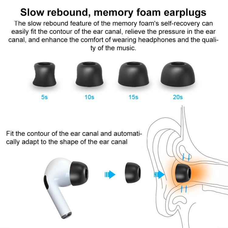 XDcase 3 Pairs Replacement Memory Foam Ear Tips, L Size, 3 Pairs L Size