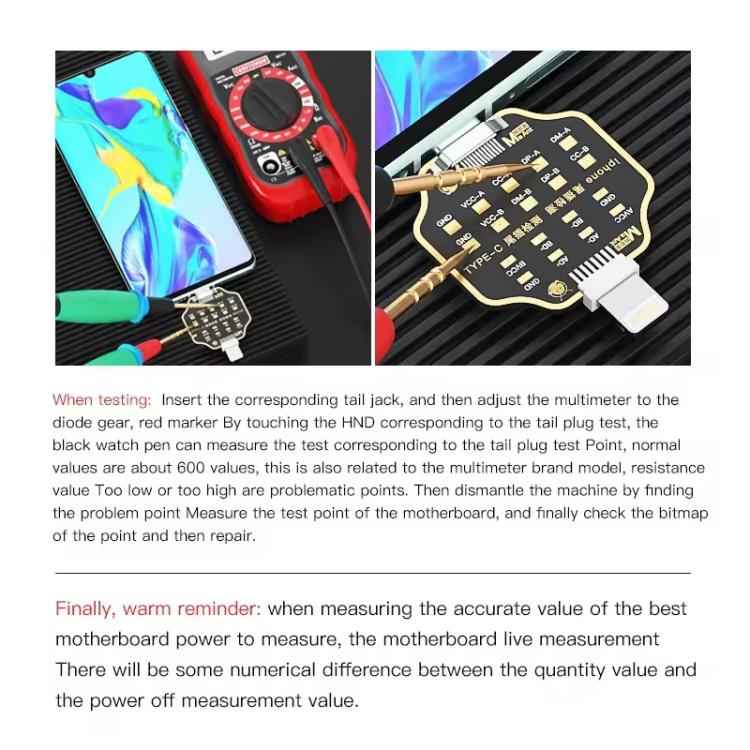 MaAnt Non-Remove Phone Tail Plug Charging Fault Test Board for iPhone / Android, MaAnt Tail Plug Test Board