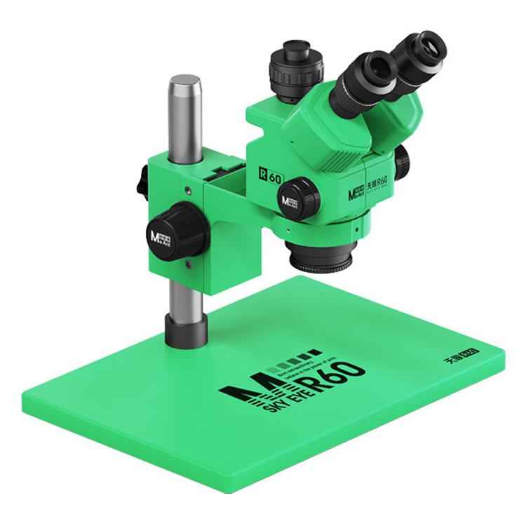 MaAnt Sky Eye R60 7-60X Colorful Trinocular Microscope with Large Base