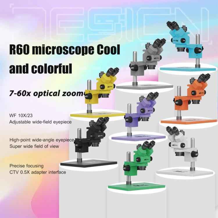 MaAnt Sky Eye R60 7-60X Colorful Trinocular Microscope with Large Base