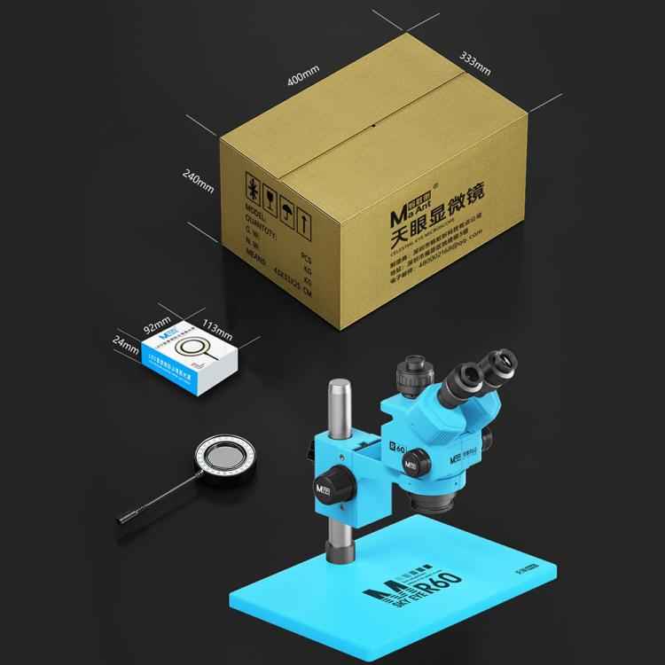 MaAnt Sky Eye R60 7-60X Colorful Trinocular Microscope with Large Base