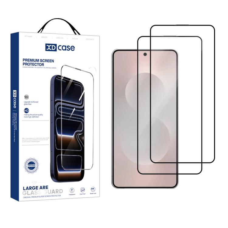 XDcase 2pcs / Pack Silk Screen Printed HD Tempered Glass Film, Support Fingerprint Unlock, For Samsung Galaxy S26+ 5G, For Samsung Galaxy S26 Ultra 5G, For Samsung Galaxy S26 5G, For Samsung Galaxy S25 5G, For Samsung Galaxy S25+ 5G                    ...