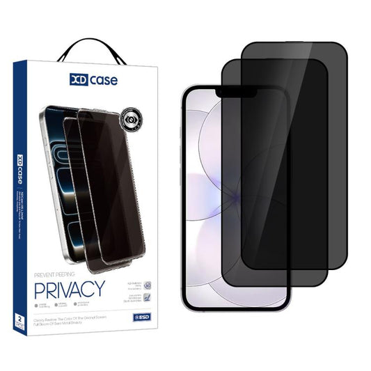 XDcase 2pcs / Pack Silk Screen Printed Anti-Peep Tempered Glass Screen Protector, For iPhone 17e / 16e, For iPhone 17 Pro Max, For iPhone 17 Pro, For iPhone 17, For iPhone Air, For iPhone 16 Pro Max, For iPhone 16 Pro, For iPhone 16 Plus, For iPhone 16...