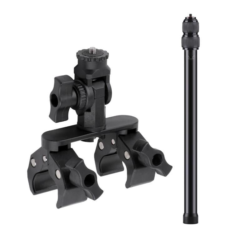 Universal Action Camera Bicycle Handlebar Double-Crab Clamp, With Adapter & Screw, Single Clamp, With Extension Rod & Adapter & Screw, With Extension Rod