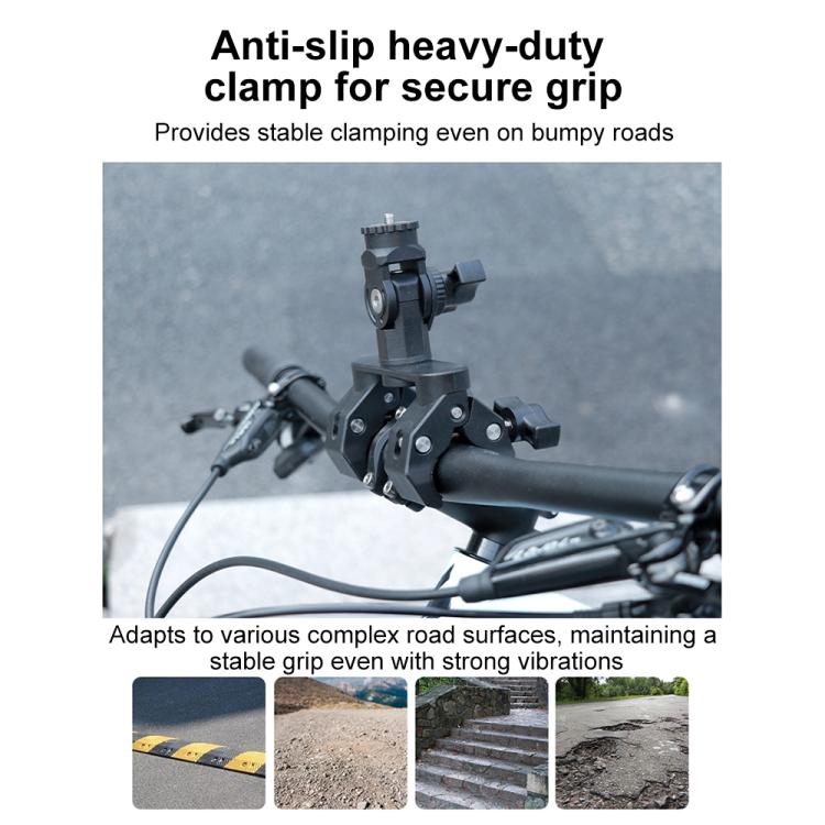Universal Action Camera Bicycle Handlebar Double-Crab Clamp, With Adapter & Screw, Single Clamp, With Extension Rod & Adapter & Screw, With Extension Rod