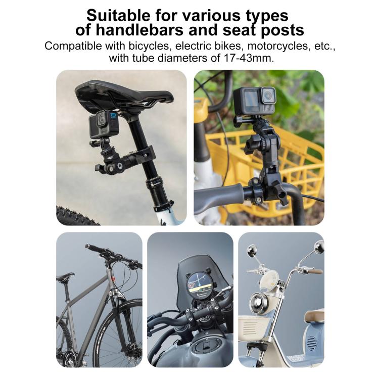 Universal Action Camera Bicycle Handlebar Single-Crab Clamp, Single Clamp, With Adapter & Screw