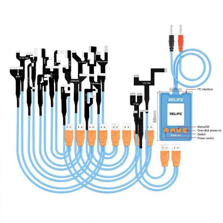 RELIFE XA4 Pro One-Touch HD Display Power Cable with USB / Type-C Dual Interface for iPhone 8-17 Pro Max