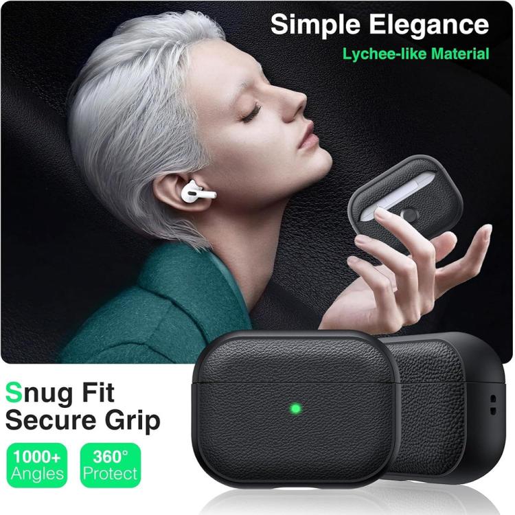 XDcase Lychee Texture TPU Earbuds Case with Buckle, For AirPods Pro 3, For AirPods 4, For AirPods Pro 2 / 1