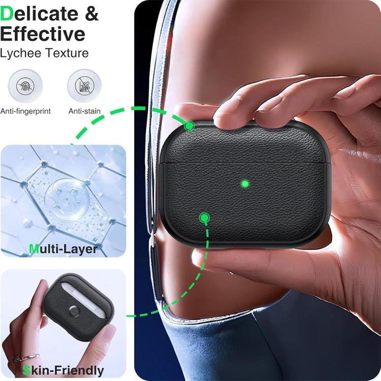 XDcase Lychee Texture TPU Earbuds Case with Buckle, For AirPods Pro 3, For AirPods 4, For AirPods Pro 2 / 1