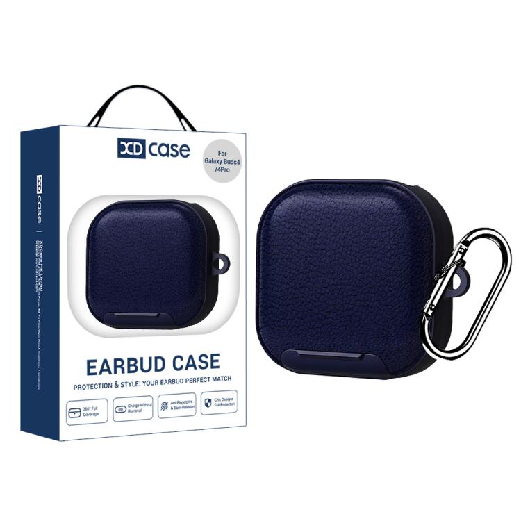 XDcase Lychee Texture Earbuds Case with Holder, For Samsung Galaxy Buds4 / 4 Pro