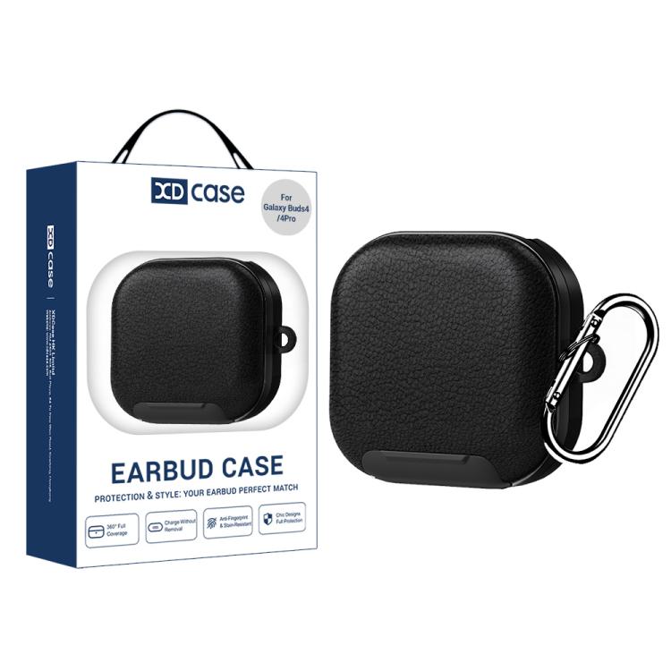XDcase Lychee Texture Earbuds Case with Holder, For Samsung Galaxy Buds4 / 4 Pro