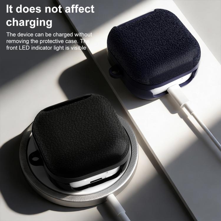XDcase Lychee Texture Earbuds Case with Holder, For Samsung Galaxy Buds4 / 4 Pro