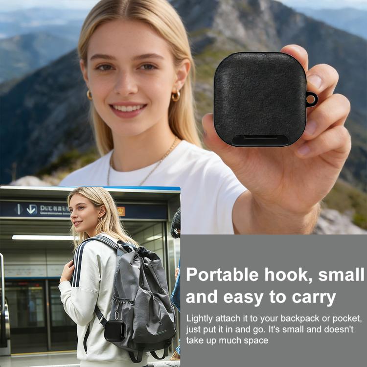 XDcase Lychee Texture Earbuds Case with Holder, For Samsung Galaxy Buds4 / 4 Pro