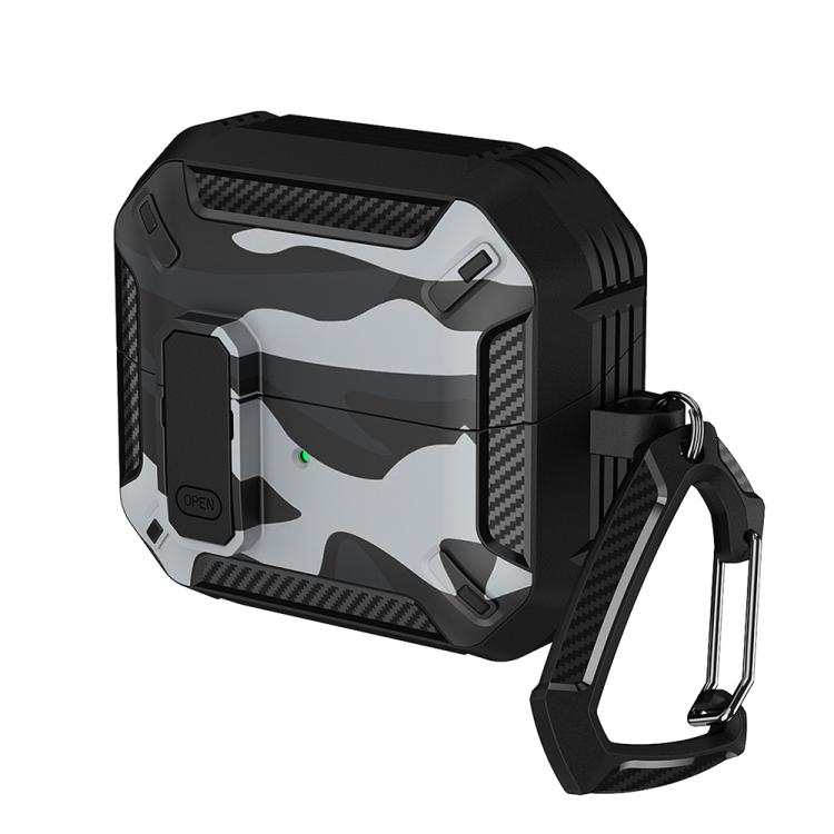 XDcase Camouflage Security Lock Earbuds Case with Carabiner, For Samsung Galaxy Buds3 / 3 Pro / 3 FE