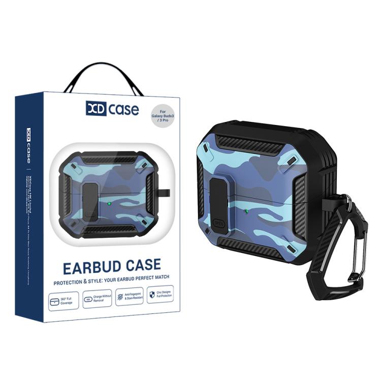 XDcase Camouflage Security Lock Earbuds Case with Carabiner, For Samsung Galaxy Buds3 / 3 Pro / 3 FE