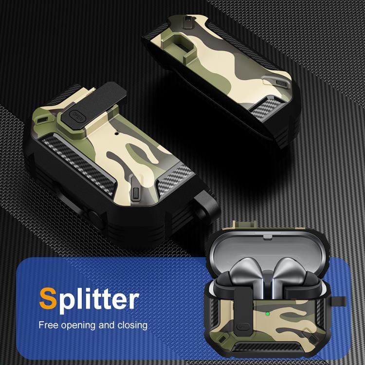 XDcase Camouflage Security Lock Earbuds Case with Carabiner, For Samsung Galaxy Buds3 / 3 Pro / 3 FE
